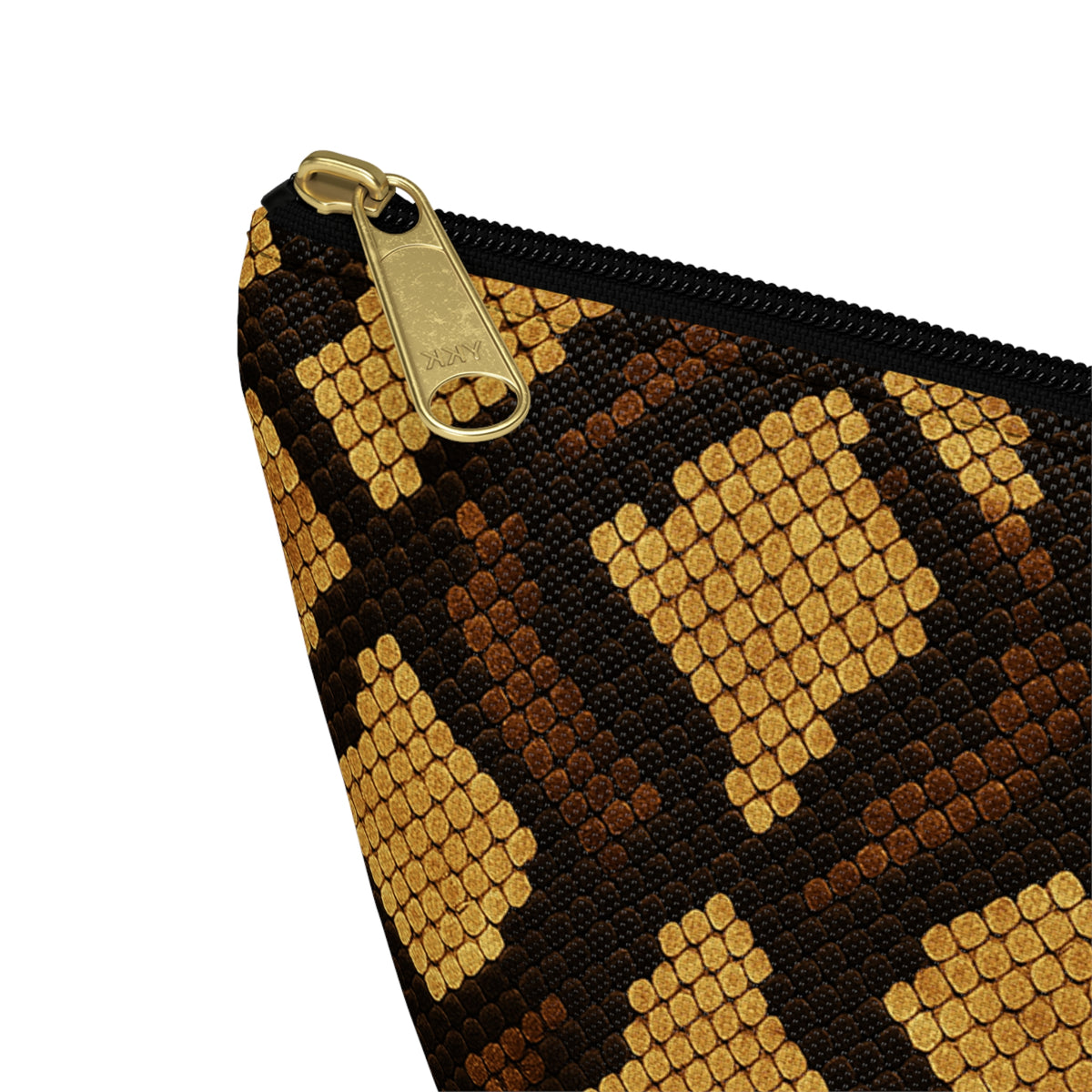 Brown Snake Print Accessory Pouch | T-Bottom Cosmetic Bag