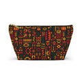 African Tribal Pattern Accessory Pouch | T-Bottom Zip Cosmetic Bag