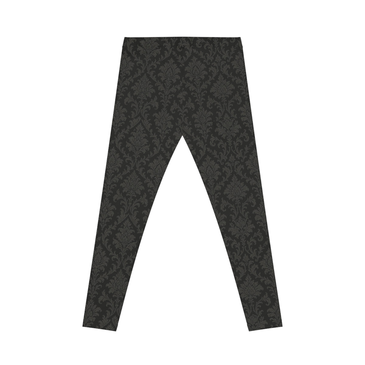 Black Damask Pattern Leggings | All-Over Print