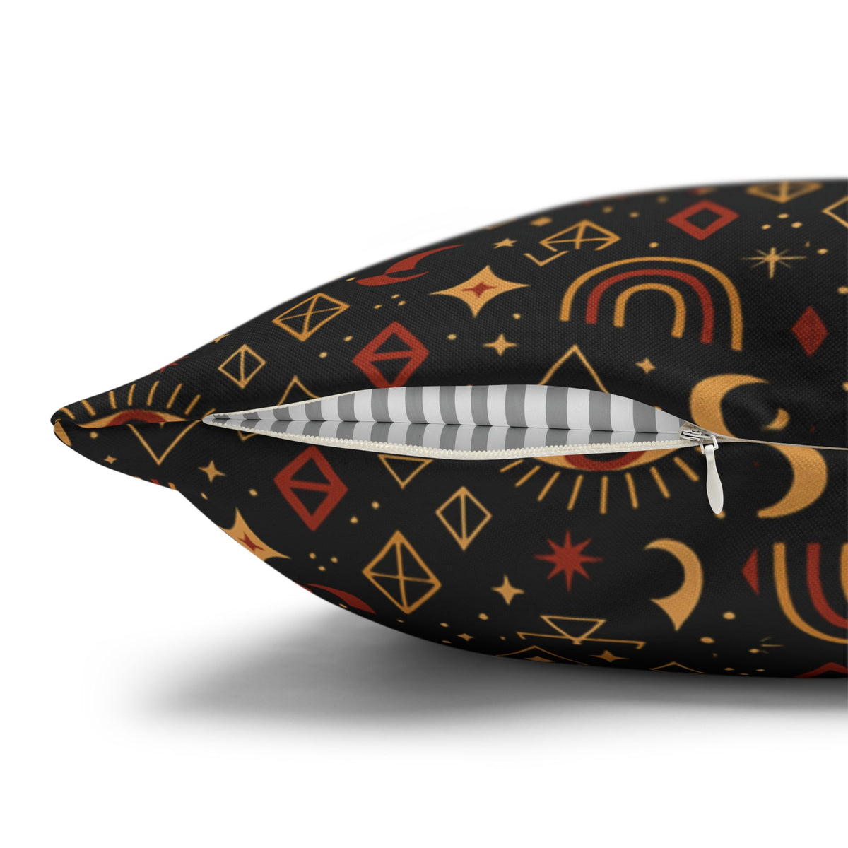 Mystic Eye Pattern Pillowcase | Boho Celestial Motif, Dark Autumn Colors