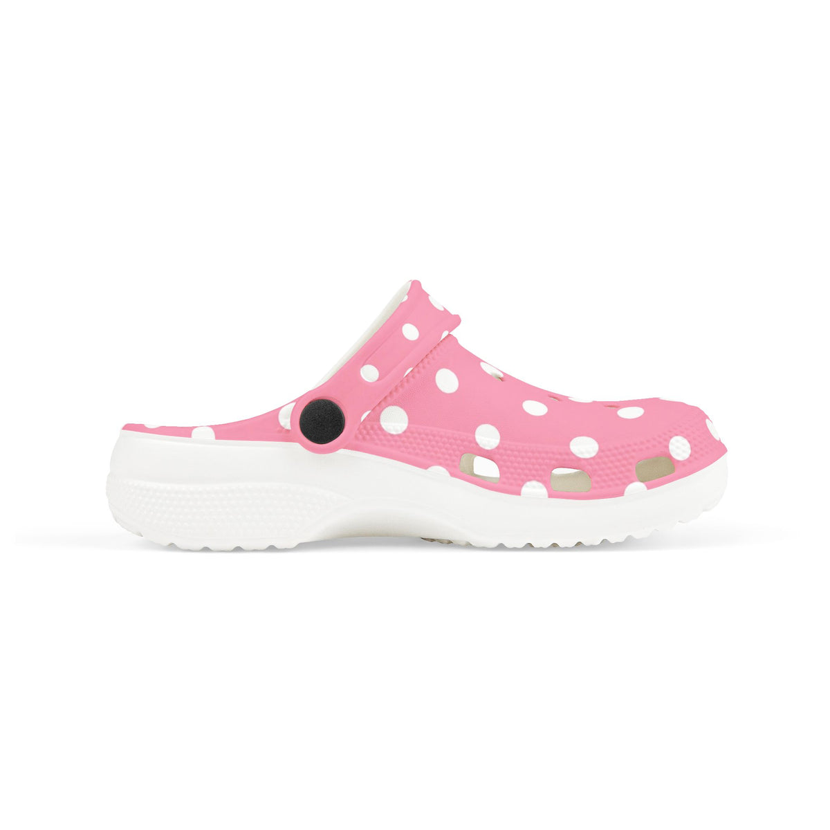 Kids Pink Polka Dot Foam Clogs — Lightweight EVA Slip-On Shoes