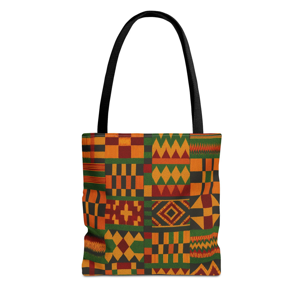 Kente Pattern Tote Bag | African Print Geometric Patchwork