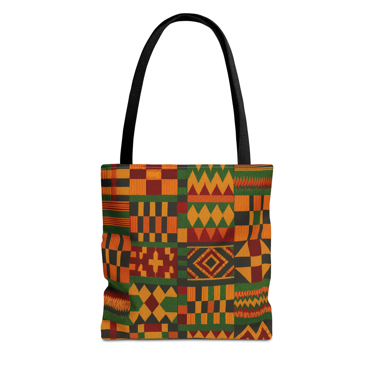 Kente Pattern Tote Bag | African Print Geometric Patchwork