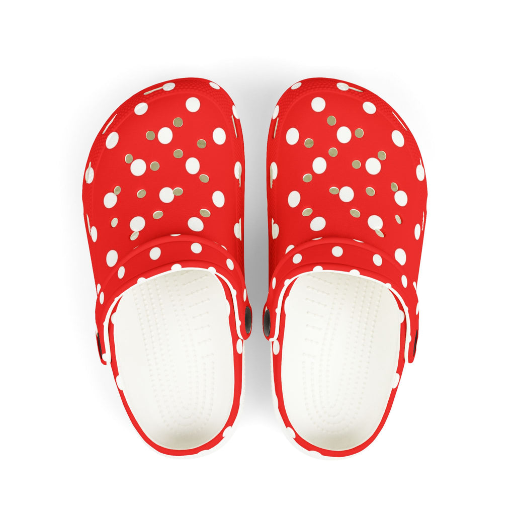 Kids Red & White Polka Dot EVA Foam Clogs