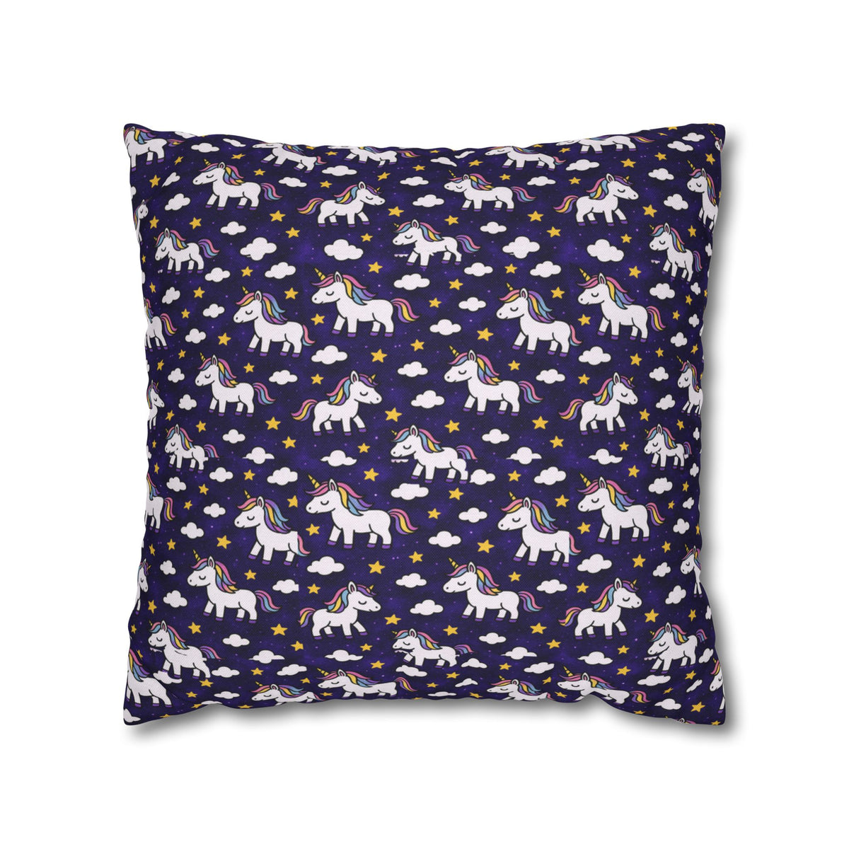 Unicorn Pattern Pillowcase | Square Polyester Throw Pillow Cover