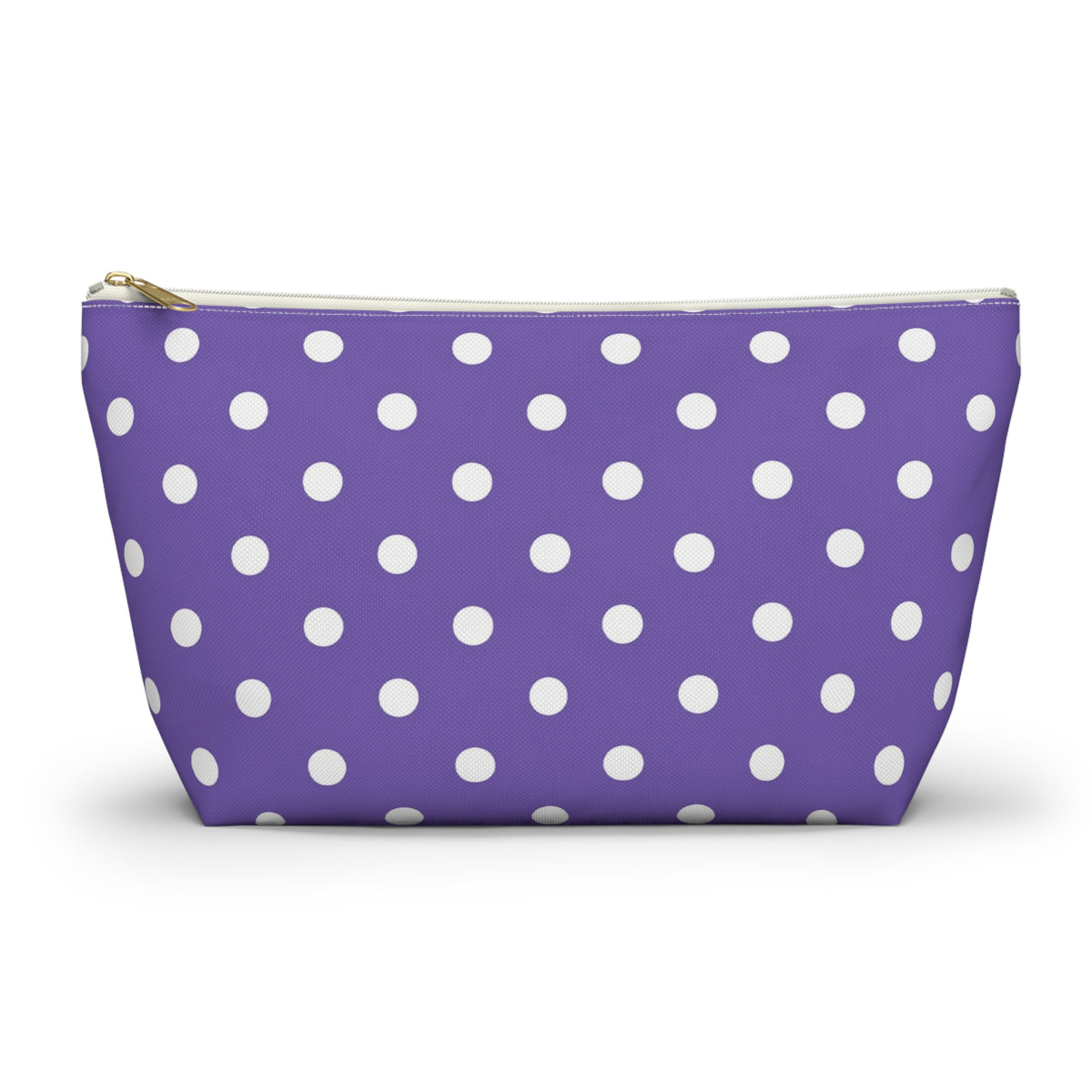 Purple with White Polka Dot Pattern Accessory Pouch