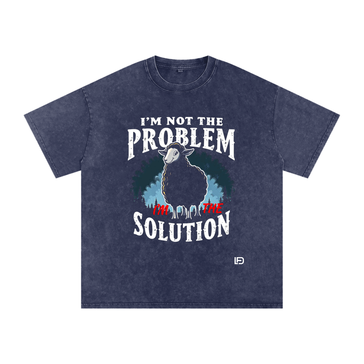 I'm Not the Problem I'm the Solution Snow Washed Oversized Cotton T-Shirt
