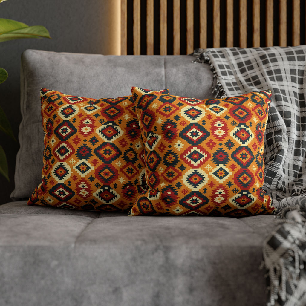 Southwestern Diamond Pattern Pillowcase | Aztec Geometric Throw Pillow, Decorative Cushion Cover, Boho Chic Home Decor, Gift for Her, Square