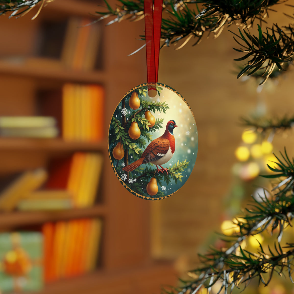 Metal Ornaments - Day 1 Partridge in a Pear Tree Ornament, Christmas Tree Decor, Holiday Ornament, Festive Decor, Gift for Christmas