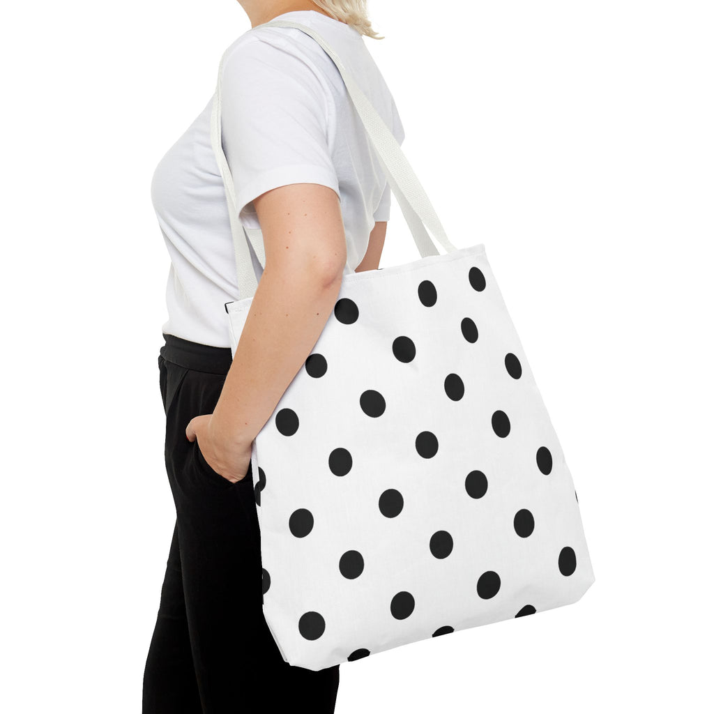 Black Polka Dot Tote Bag | All-Over Print