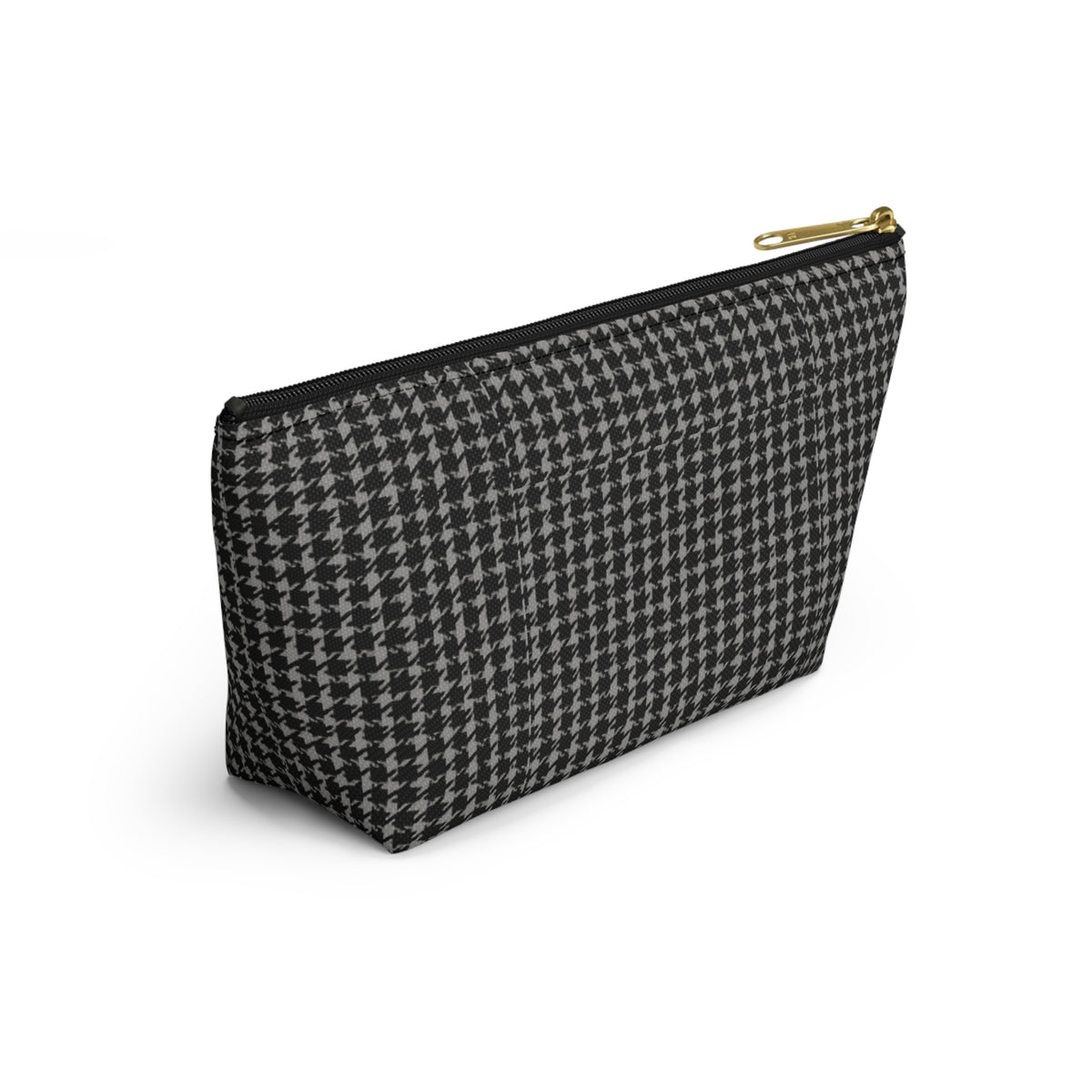 Gray Houndstooth Accessory Pouch