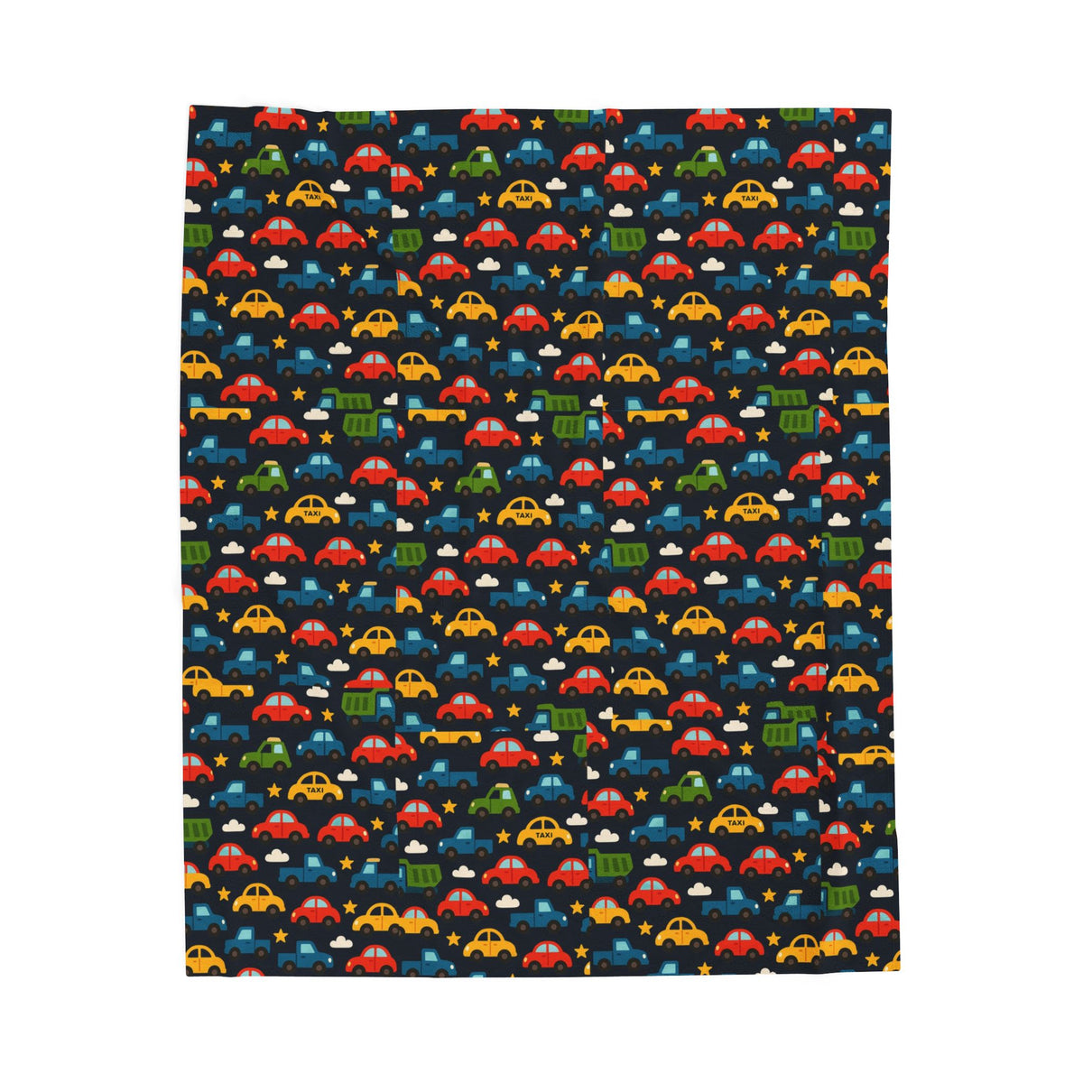 Colorful Cars Pattern Velveteen Plush Blanket | Kids Car Design, Cozy Throw