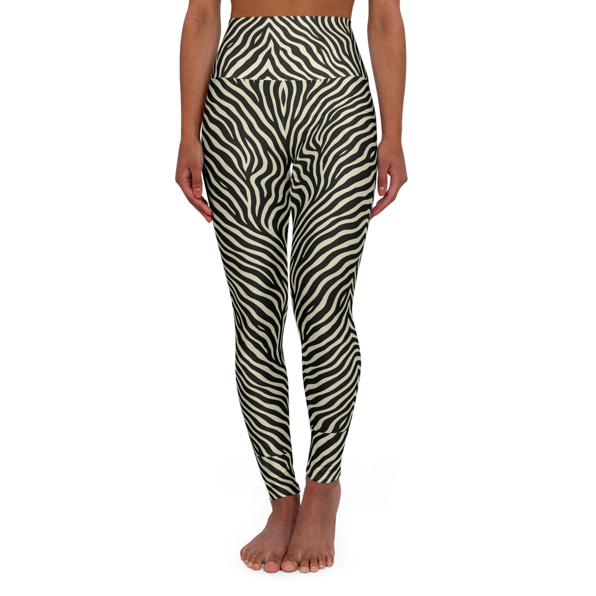 Zebra Print High Waisted Leggings | Yoga Leggings, AOP