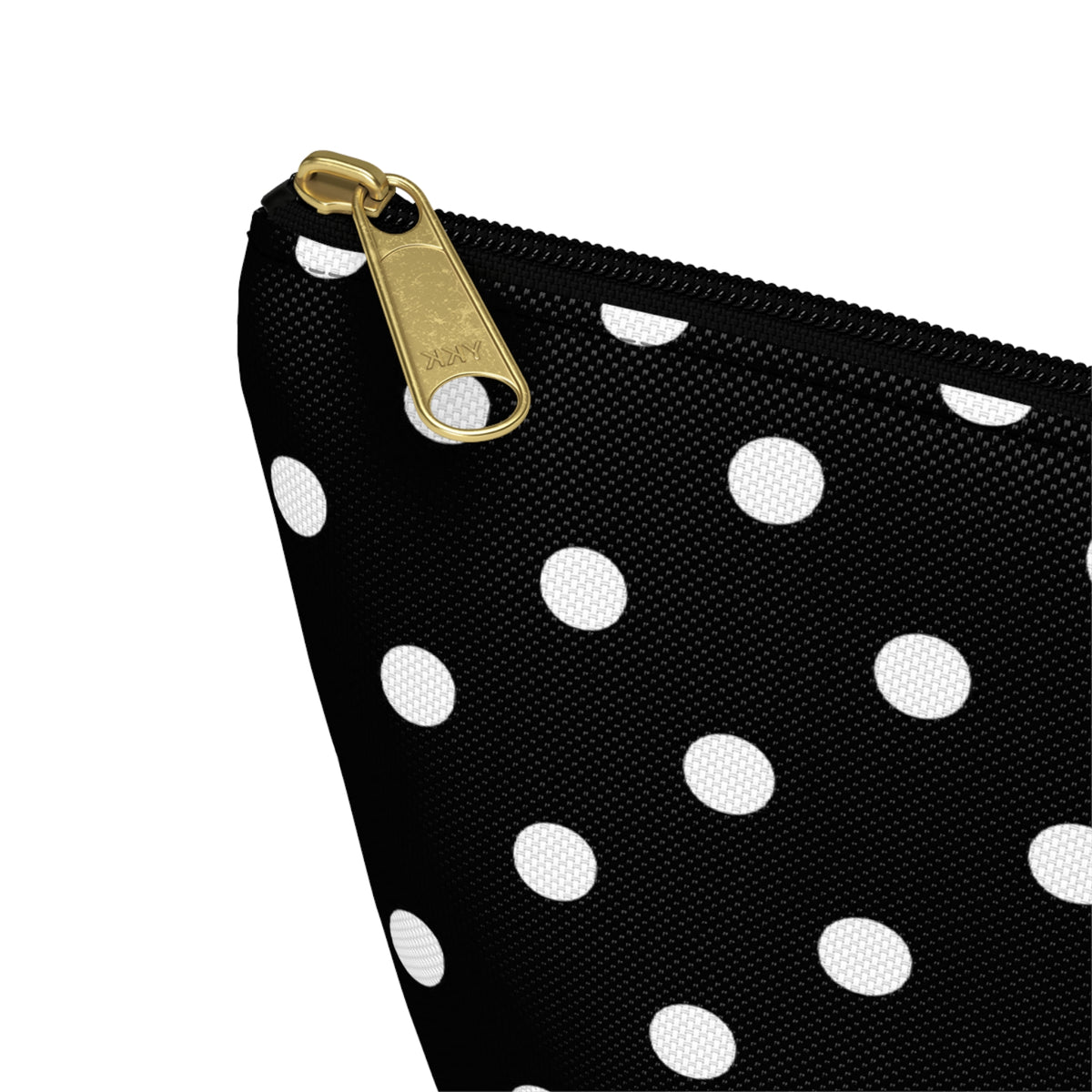 Black Polka Dot Accessory Pouch w T-bottom | Cosmetic Bag