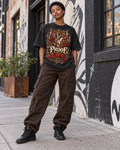 Proof of Life Gothic Heart Graphic Snow Washed Oversized Cotton T-Shirt