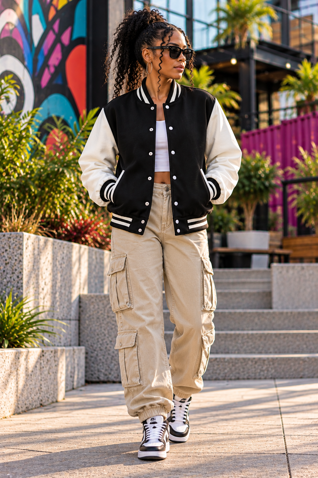I'm Not the Problem I'm the Solution – Two-Tone Fleece Varsity Jacket