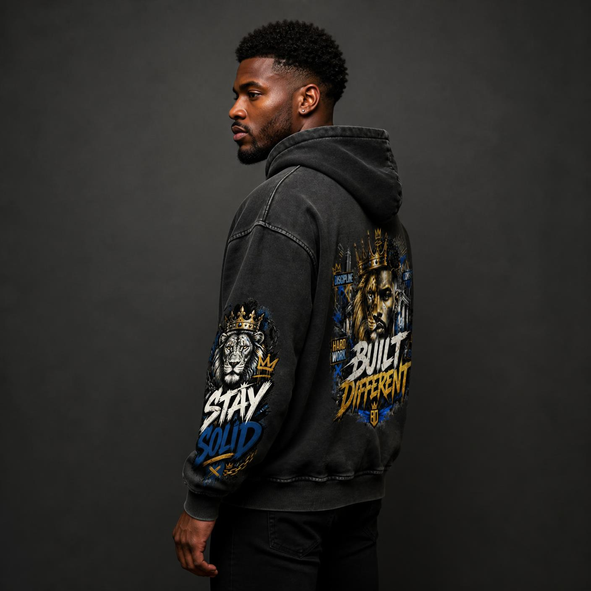 Build Different Snow Washed Loose Cotton Hoodie