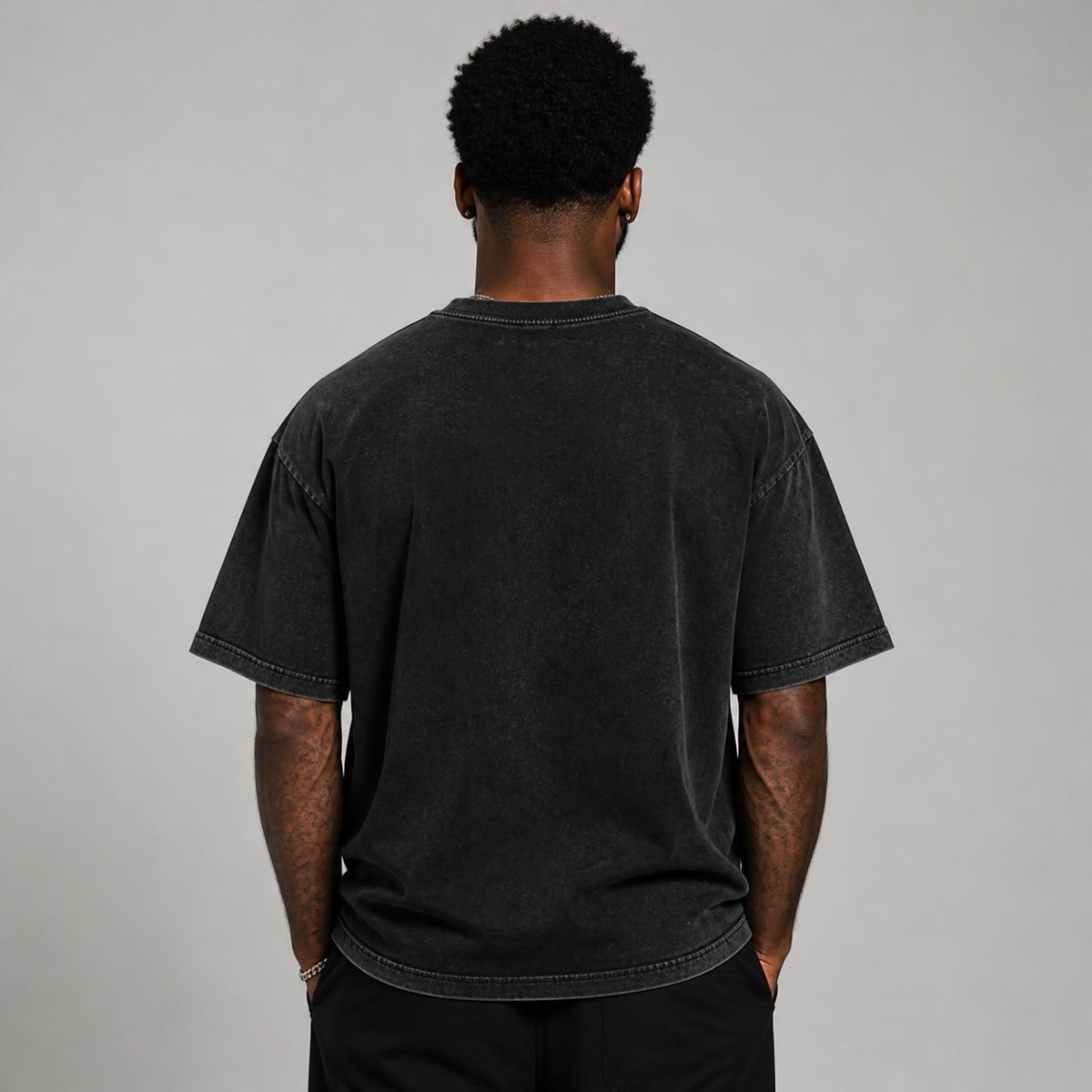 Built Different: Crowned Duality Snow Washed Oversized Cotton T-Shirt