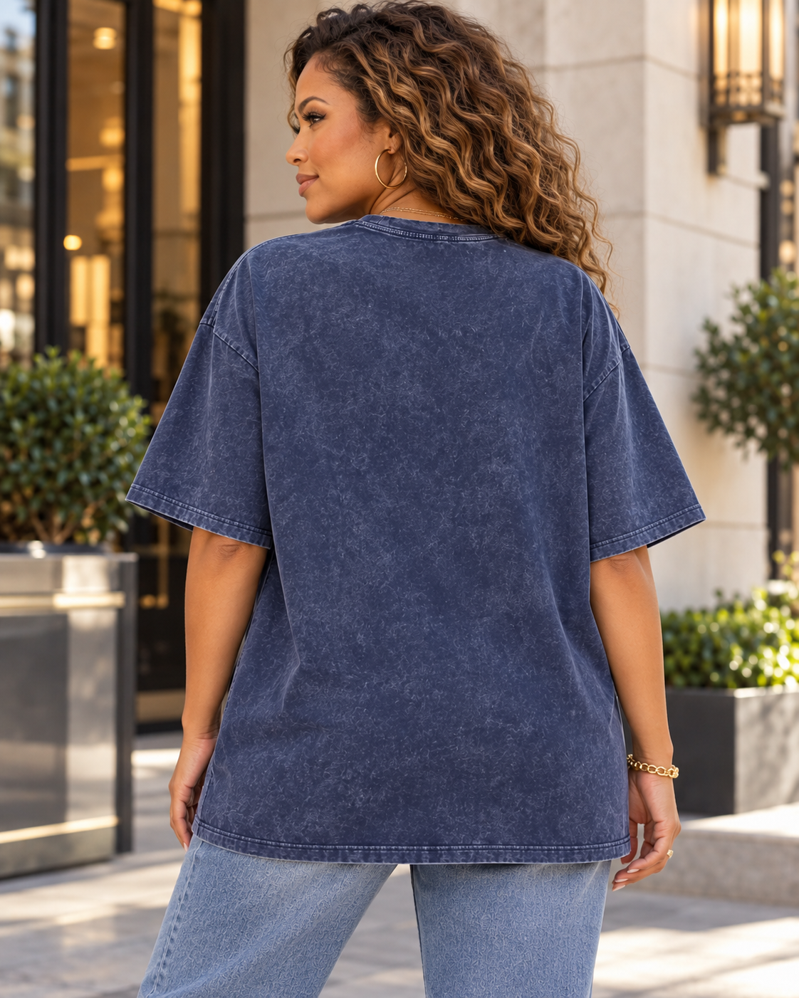 Born to Lead – Snow Washed Oversized Cotton Graphic T-Shirt