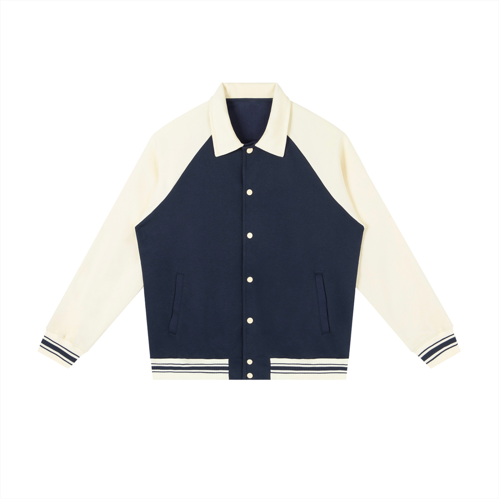 Dragon and Tiger Mythic Clash Contrast Raglan Sleeve Baseball Jacket