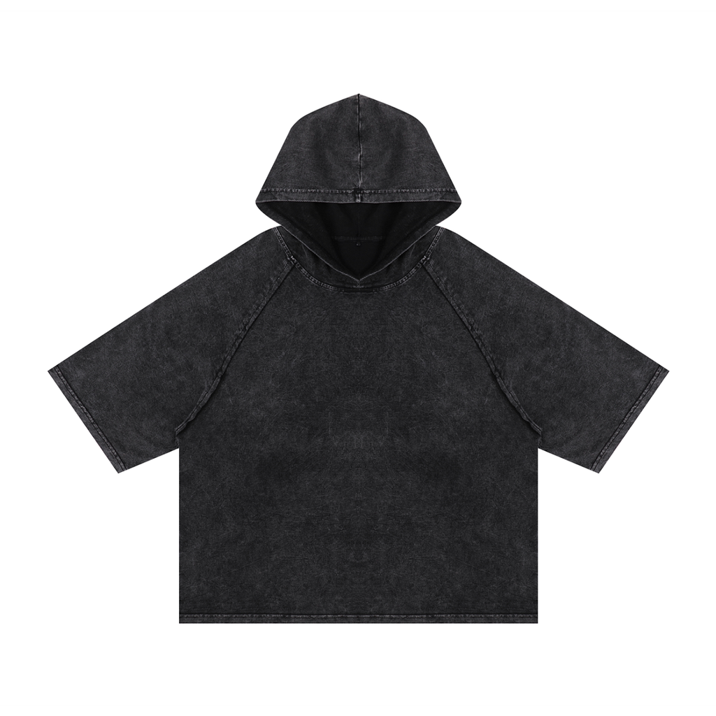 Dragon and Tiger Mythic Clash Snow Washed Hooded Boxy T-Shirt