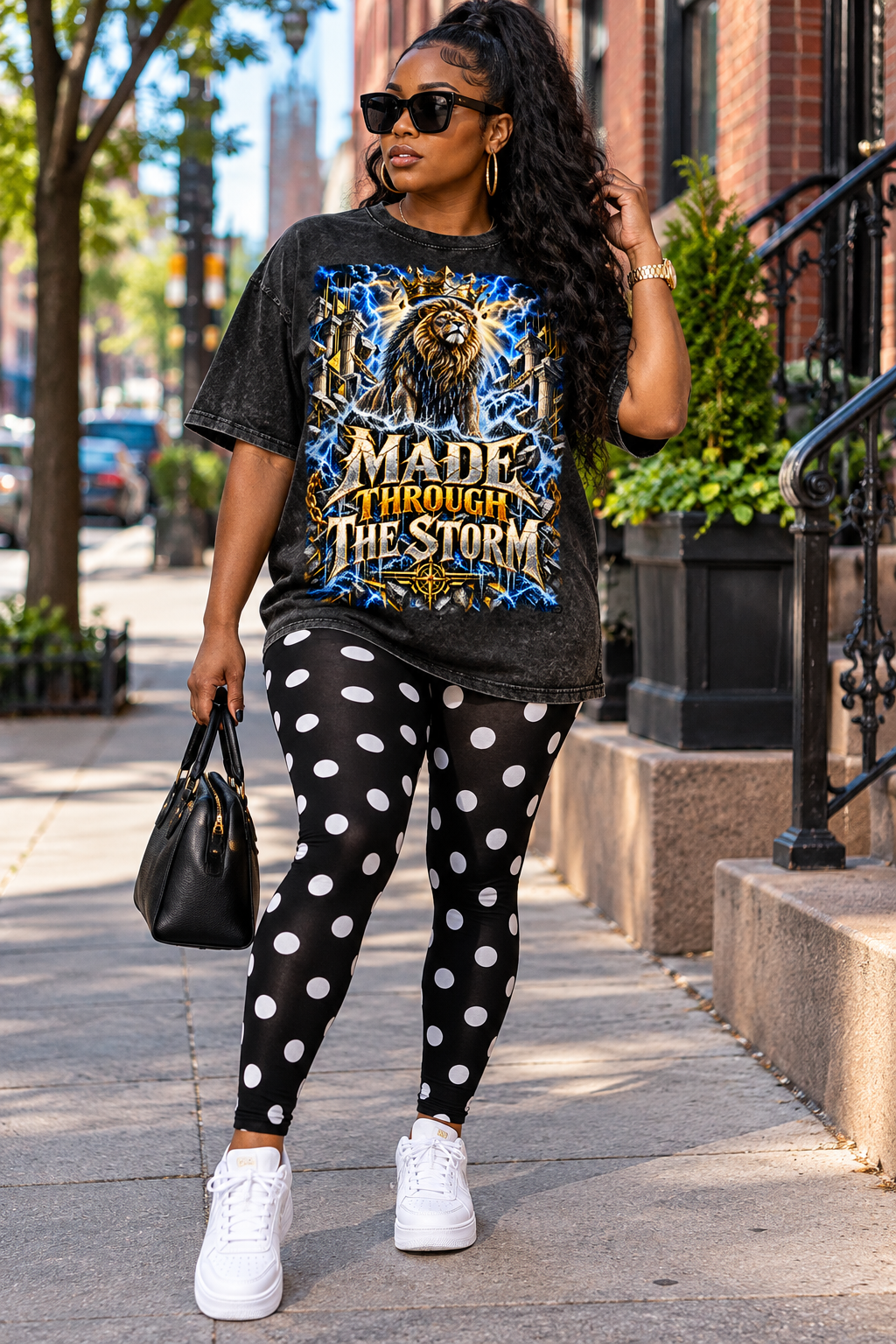Made Through the Storm Snow Washed Oversized Cotton T-Shirt