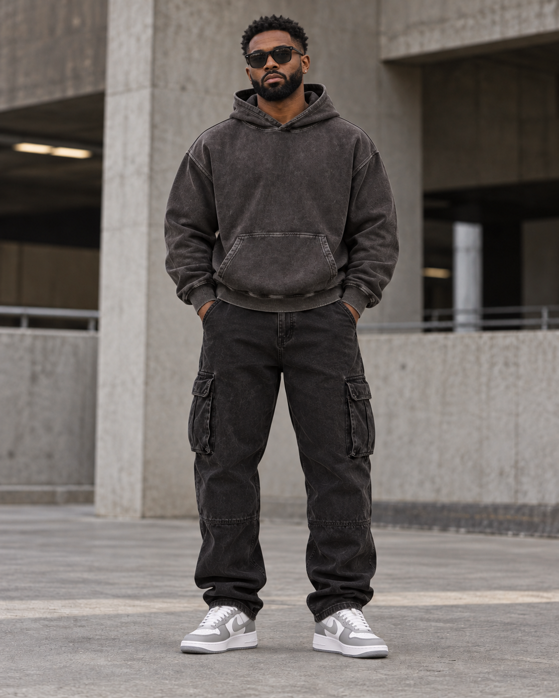 Time Reveals Everything - Snow Washed Loose Cotton Graphic Hoodie