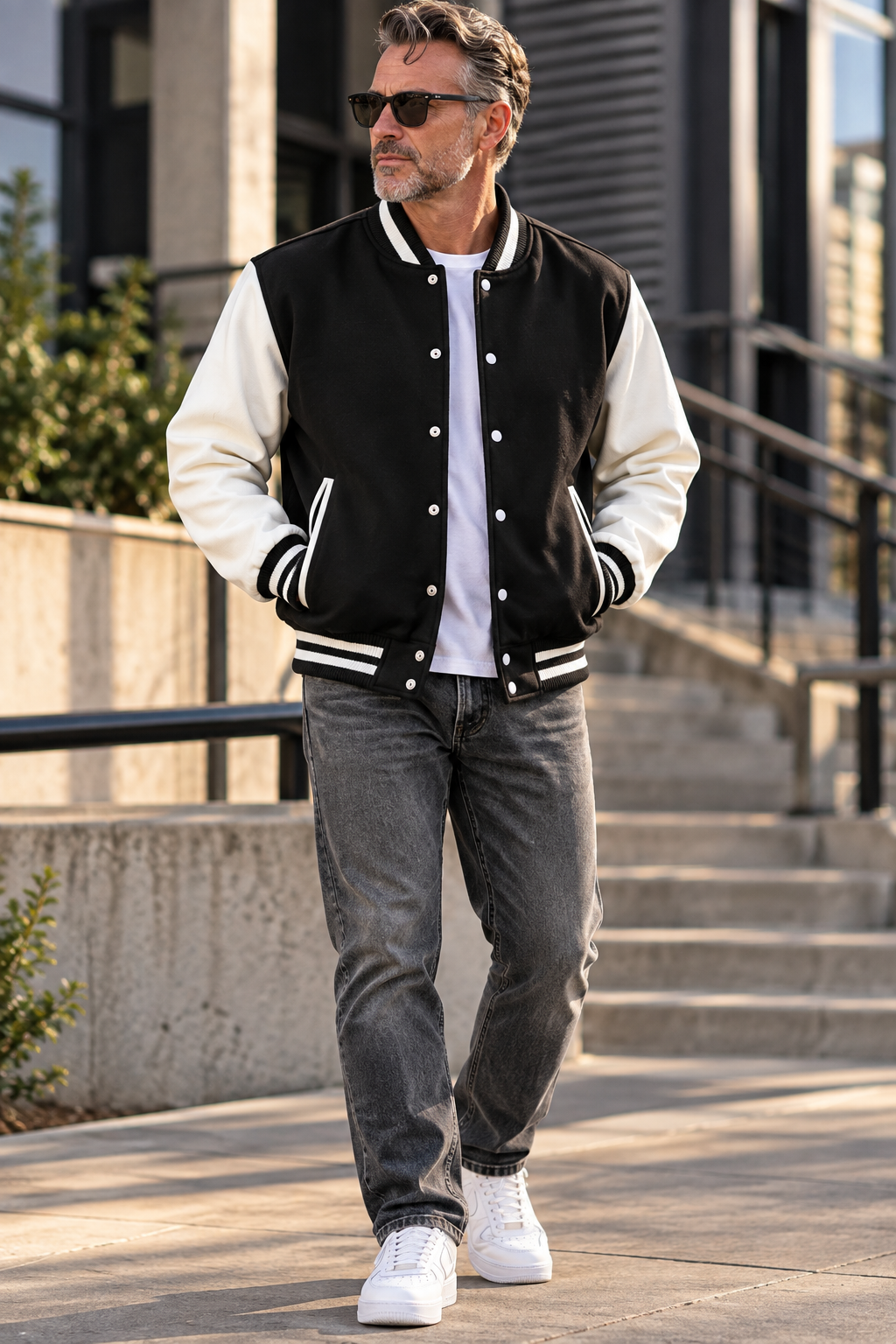 I'm Not the Problem I'm the Solution – Two-Tone Fleece Varsity Jacket