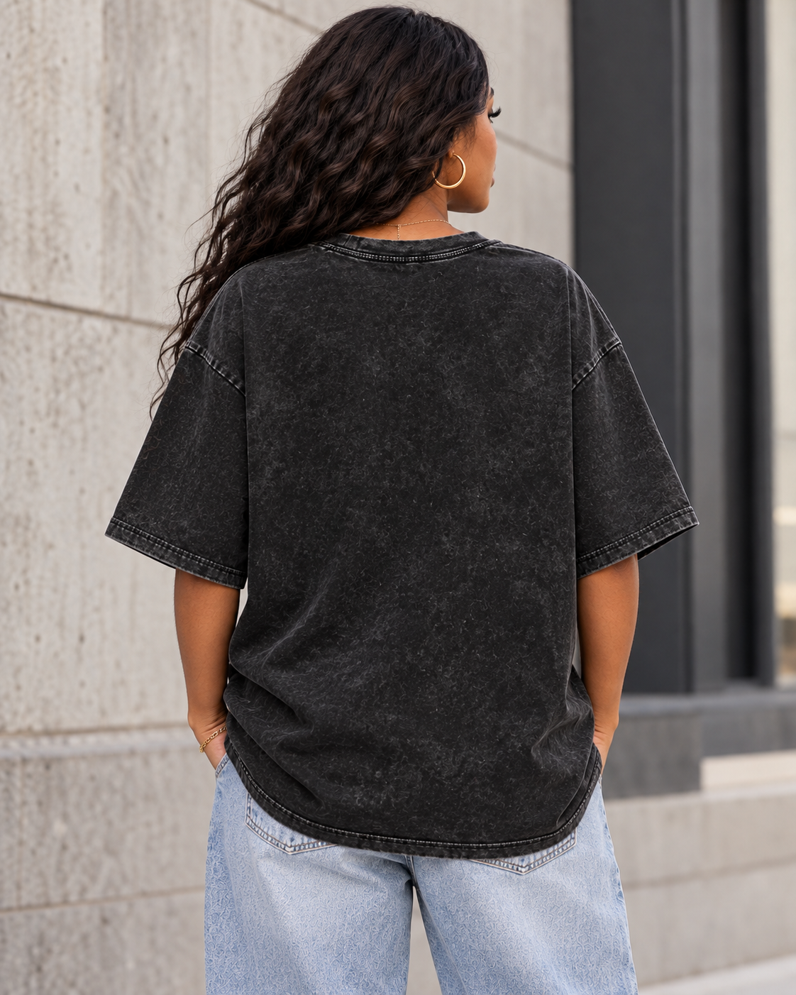 Born to Lead – Snow Washed Oversized Cotton Graphic T-Shirt