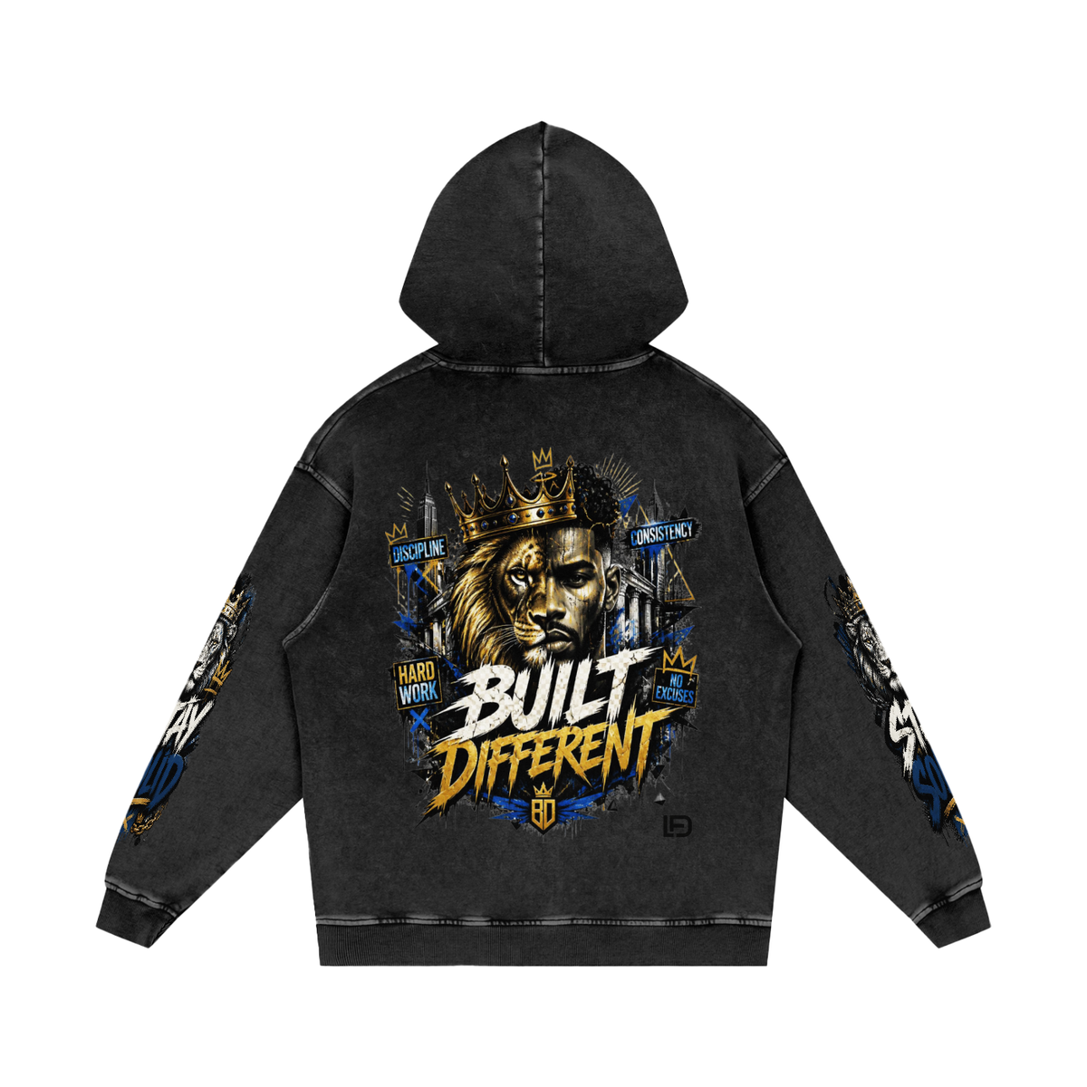 Build Different Snow Washed Loose Cotton Hoodie