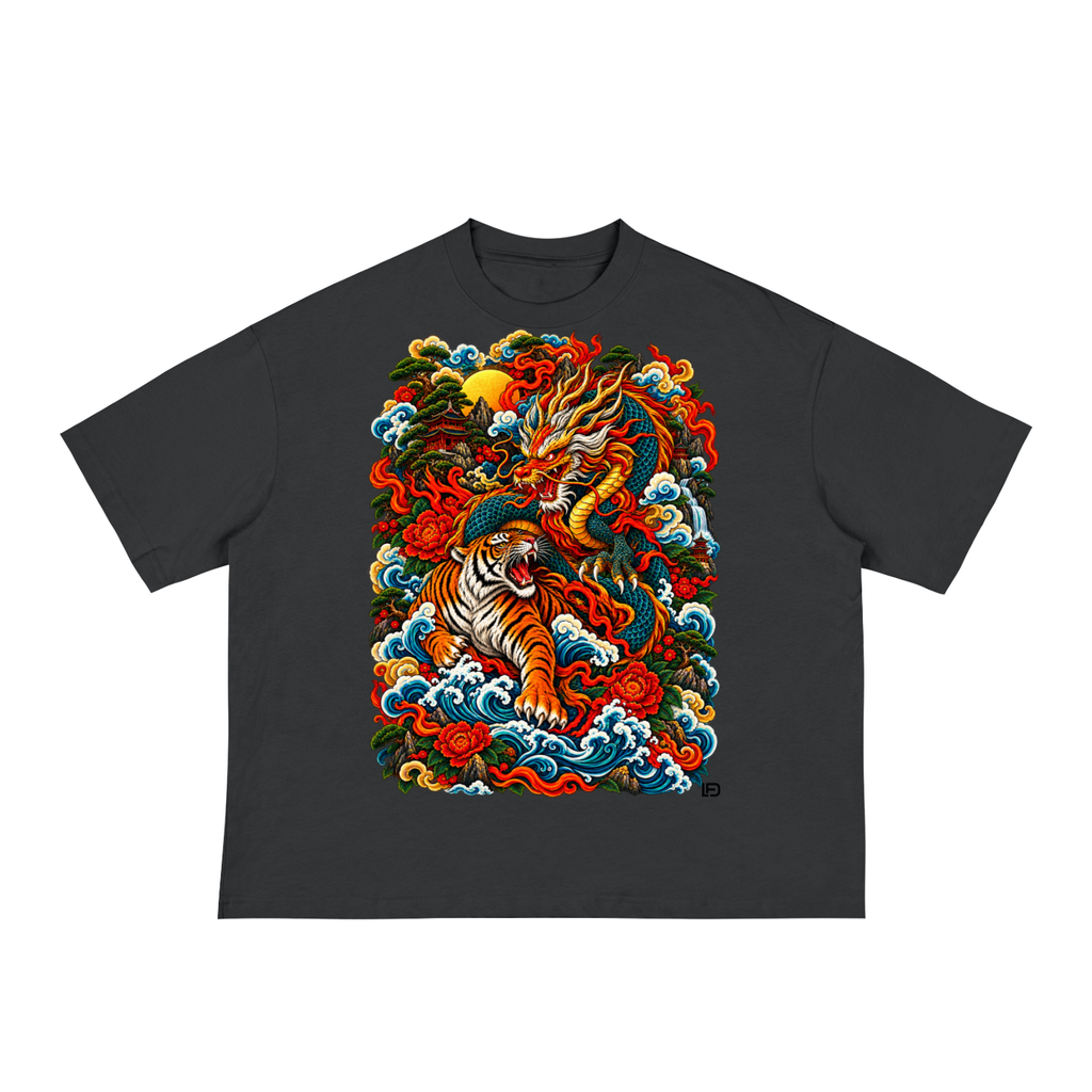 Dragon and Tiger Mythic Clash Classic Loose Boxy Tee