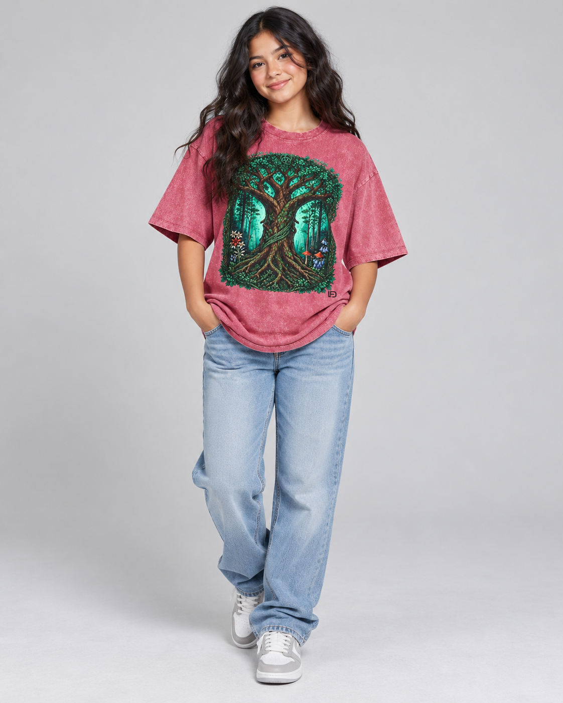 Kids & Teens The One Tree of Life Snow Washed Oversized Cotton T-Shirt