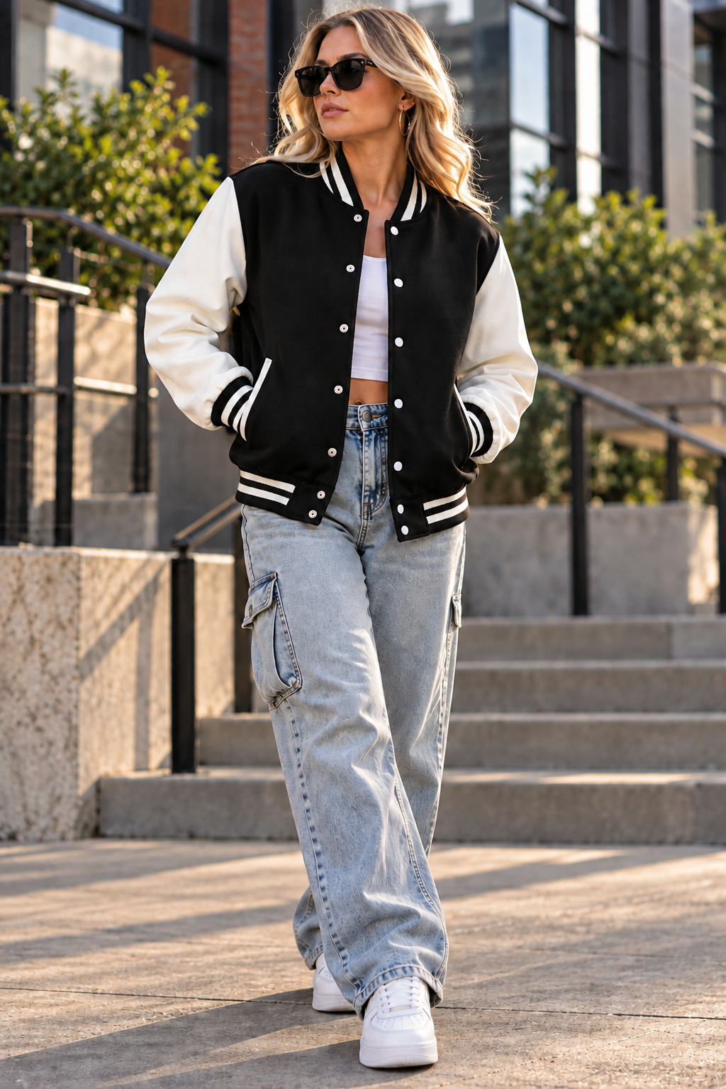 I'm Not the Problem I'm the Solution – Two-Tone Fleece Varsity Jacket