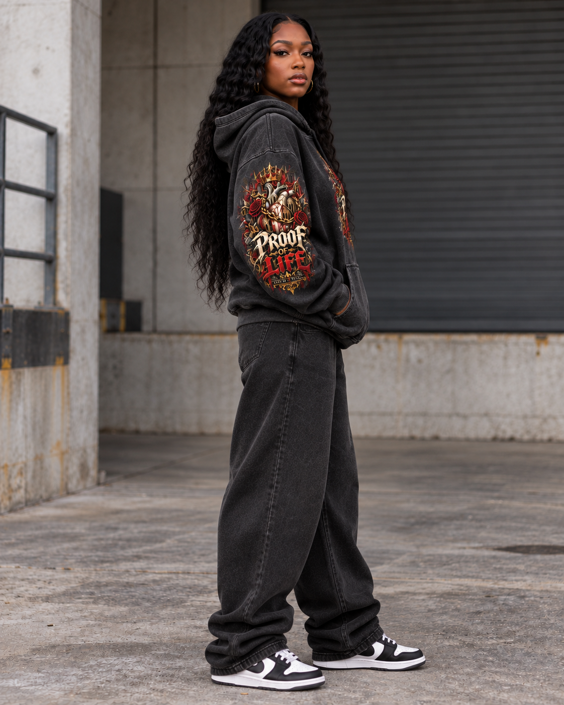 Proof of Life Snow Washed Loose Cotton Hoodie