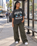 Kids & Teens  I'm Not the Problem I'm the Solution – Snow Washed Oversized Cotton T-Shirt