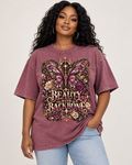 Beauty With Backbone – Snow Washed Oversized Cotton Graphic T-Shirt