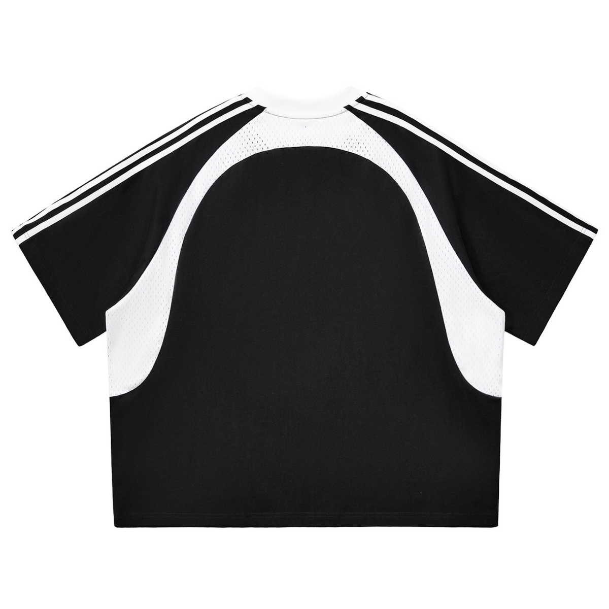 American Grown with Mexican Roots Contrast Stripes Panel Mesh T-Shirt