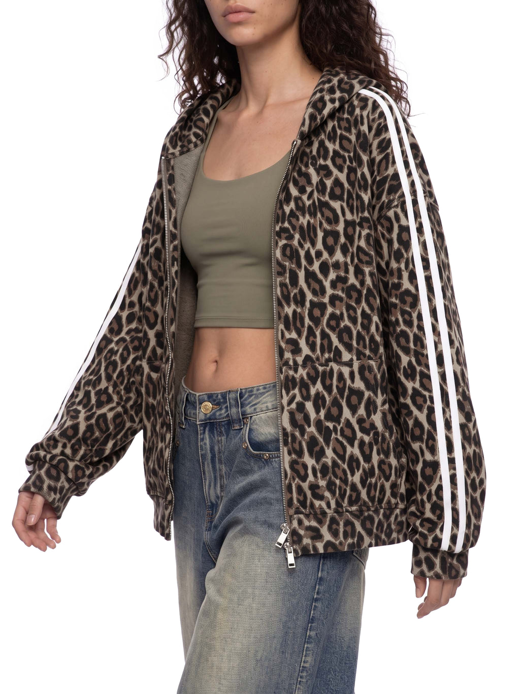Leopard Full Zip Hoodie