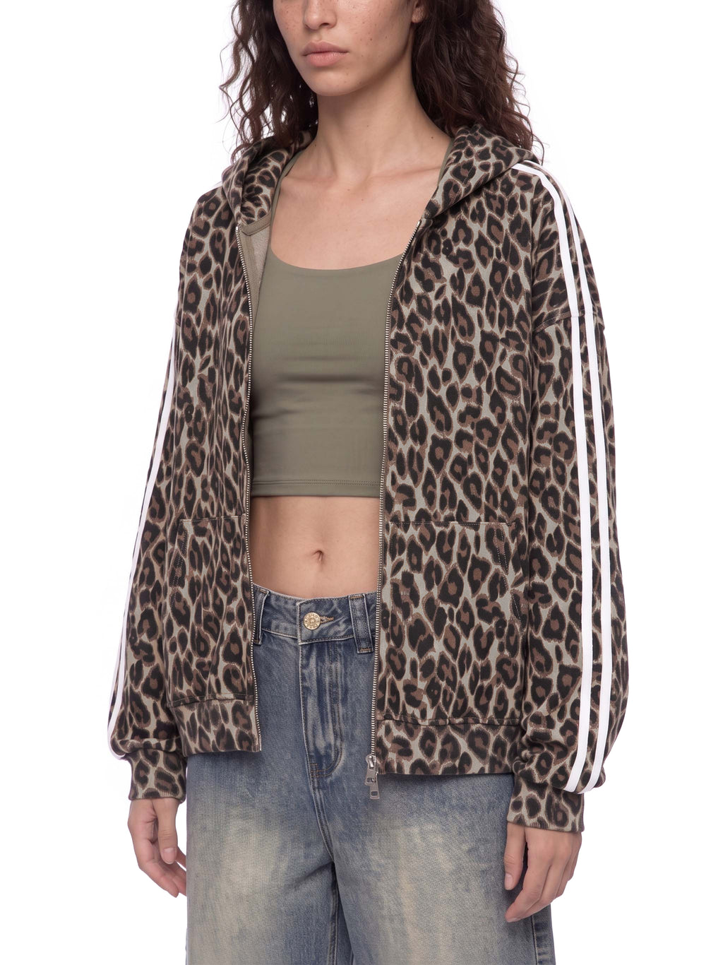 Leopard Full Zip Hoodie